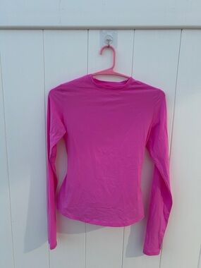 Skims Womens Small Pink Long Sleeve Stretch Top Soft Smoothing Layering